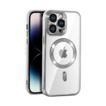 OEM MagSafe Magnetic Slim Plating Clear Case Για (IPHONE 14) - Ασημί