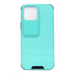 Oem σκληρή πίσω θήκη με ειδικό Slide camera cover για την προστασία της κάμερας για Iphone 13 Pro Max-Cyan