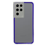 New Fashion removable Frame Clear Cover Colorful For Samsung Galaxy S22 Ultra - Blue (OEM)