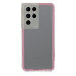 New Fashion removable Frame Clear Cover Colorful For Samsung Galaxy S22 Ultra - Pink (OEM)