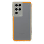 New Fashion removable Frame Clear Cover Colorful For Samsung Galaxy S22 Ultra - Orange (OEM)