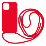 Liquid Back Cover Σιλικόνης με Κορδόνι Για (IPHONE 14 PRO MAX) - Κοκίνο