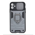 ΟΕΜ Θήκη Κάλυμμα Πλάτης Πλαστική & Σιλικόνη Με Ring Holder & Kickstand για  Iphone 11-Grey