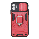 ΟΕΜ Θήκη Κάλυμμα Πλάτης Πλαστική & Σιλικόνη Με Ring Holder & Kickstand για  Iphone 11-Red