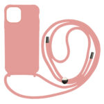 Liquid Back Cover Σιλικόνης με Κορδόνι Για (IPHONE 14 PRO MAX) - ροζ