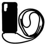 Liquid Back Cover Σιλικόνης με Κορδόνι Για (Samsung Galaxy S23 Ultra) - Μαύρο