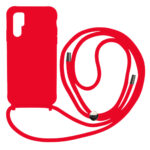 Liquid Back Cover Σιλικόνης με Κορδόνι Για (Samsung Galaxy S23 Ultra) - Κόκκινο