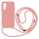 Liquid Back Cover Σιλικόνης με Κορδόνι Για (Samsung Galaxy S23 Ultra) - ροζ