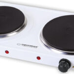 Esperanza Επιτραπέζια Εστία Εμαγιέ Διπλή Λευκή EKH007W