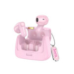 Ασύρματα Ακουστικά Bluetooth Hoco DES35 με Θήκη Φόρτισης Τσαντάκι - Ροζ