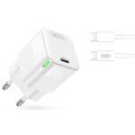 Σετ Φορτιστής Σπιτιού XO με USB Type C PD 30W και Καλώδιο Type C σε Type C 1 Μέτρο - Λευκό