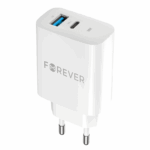 Φορτιστής Σπιτιού FOREVER με 2 Θύρες USB QC 3.0 / USB Type C PD 30W - Λευκό