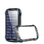 Hoco Ηλιακό Power Bank 8.000mAh με 2x Θύρες Usb / 1x Θύρα Type-C και Led Φακό - Μαύρο