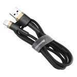 Baseus Cafule Καλώδιο Durable Nylon USB σε Lightning Qc3.0 2.4a 1μ - Μαύρο Χρυσό CALKLF-BV1