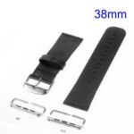 Λουράκι για Apple Watch και Sport 38mm από Αυθεντικό Δέρμα και Ανοξείδωτο Ατσάλι -Μαύρο