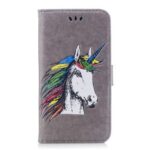 Θήκη Book Style Μονόκερος για iPhone 7 / 8 / SE 2020 - Γκρι