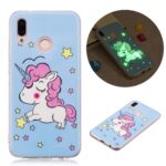 Θήκη TPU Σιλικόνης για Huawei P20 Lite - Φωσφοριζέ Μονόκερος