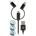 Καλώδιο FOREVER 3 σε 1 Micro Usb - Lightning - Type C 1 Μέτρο 1.5A - Μαύρο
