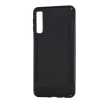 Θήκη TPU Σιλικόνης Carbon Fibre για Galaxy A7 2018 - Μαύρη