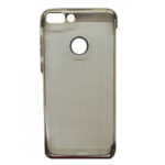 Θήκη TPU Σιλικόνης για Huawei P Smart - Διάφανο με Ασημί Πλαίσια