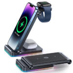 Joyroom 3 σε 1 Wireless Charger Ασύρματος Φορτιστής για iPhone / Apple Watch / Airpods 15W - Μαύρο
