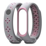 Λουράκι Σιλικόνης MIJOBS Bi-color για Xiaomi Mi Band 3 / 4 - Γκρι Ροζ