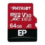 Kάρτα μνήμης Patriot V30 A1 MicroSDXC UHS-I U3 64GB Class 10 (W:80Mb R:100mb) & SD Adapter