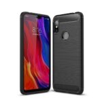 Θήκη TPU Σιλικόνης Carbon Fiber Texture Brushed για Redmi 6 Pro - Μαύρη