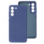 Θήκη TPU Σιλικόνης με Υφασμάτινη Επένδυση για Samsung Galaxy S21 FE - Μπλε Σκούρο