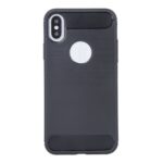 Θήκη TPU Σιλικόνης Carbon Fiber Style για iPhone X / Xs - Μαύρη