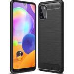 Θήκη TPU Σιλικόνης Carbon Fiber Style για Samsung Galaxy A31 - Μαύρο