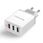 Φορτιστής Σπιτιού WOZINSKY Quick Charge 3.0 με 3 Θύρες USB 30W - Λευκό