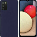 Θήκη TPU Σιλικόνης με Υφασμάτινη Επένδυση για Samsung Galaxy A02s - Μπλε