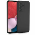 Θήκη TPU Σιλικόνης με Υφασμάτινη Επένδυση για Samsung Galaxy A13 5G / A04s - Μαύρο