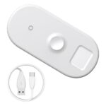 Baseus 3in1 Ασύρματος Wireless Qi Charger Φορτιστής για Smartphone / Apple Watch και Apple AirPods Earphones 18W (WX3IN1-C02) - Λευκό