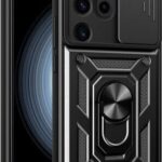 Σκληρή Θήκη Armor με Βάση Στήριξης Δαχτυλίδι για Samsung Galaxy S25 Ultra - Μαύρο