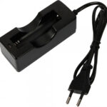 Φορτιστής Μπαταριών 650mA 4.2V για 1 μπαταρία Li-ion Μεγέθους 18650 με καλώδιο 0.7m - Μαύρο