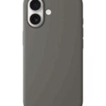 Θήκη TPU Σιλικόνης με Υφασμάτινη Επένδυση για iPhone 16 Plus - Γκρι