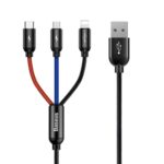 Καλώδιο 3 σε 1 Lightning - Micro Usb - Type C BASEUS 1.2 Μέτρα 3.5A - Κόκκινο Μαύρο Μπλε