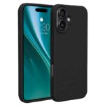 Etteri Θήκη TPU Σιλικόνης με Υφασμάτινη Επένδυση για iPhone 16 Plus - Μαύρη