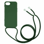 Θήκη Σιλικόνης GREEN ON με Κορδόνι Κολιέ για iPhone 7 / 8 / SE 2020 - Σκούρο Πράσινο