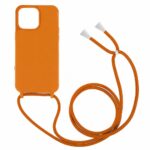 Θήκη Σιλικόνης GREEN ON με Κορδόνι Κολιέ για iPhone 14 Pro - Πορτοκαλί