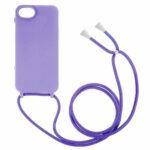 Θήκη Σιλικόνης GREEN ON με Κορδόνι Κολιέ για iPhone 7 / 8 / SE 2020 - Μωβ