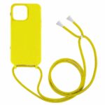 Θήκη Σιλικόνης GREEN ON με Κορδόνι Κολιέ για iPhone 13 / 14 - Κίτρινο