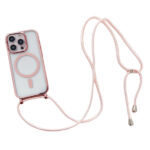 Θήκη Σιλικόνης GREEN ON με Κορδόνι Κολιέ και Magsafe για iPhone 12 / 12 Pro - Ροζ Χρυσό