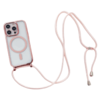 Θήκη Σιλικόνης GREEN ON με Κορδόνι Κολιέ και Magsafe για iPhone 15 Plus - Ροζ Χρυσό