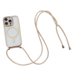 Θήκη Σιλικόνης GREEN ON με Κορδόνι Κολιέ και Magsafe για iPhone 15 Plus - Χρυσό