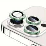 Diamond Tempered Glass / Προστατευτικά Τζαμάκια Κάμερας για iPhone 12 Pro Max / 13 / 13 Mini - Πράσινο Glitter