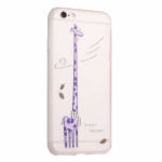 Θήκη TPU Σιλικόνης για iPhone 6 / 6s - Διάφανη Γαλακτερή με Μωβ Καμηλοπάρδαλη