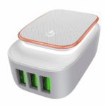 Φορτιστής Σπιτιού με Λαμπάκι Νυχτός LDNIO A3305 και 3 Εξόδους USB 3.4A - Λευκός